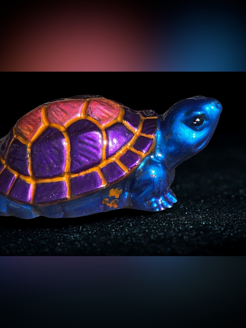 Handpainted resin turtle
